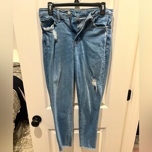 Old Navy Blue Distressed Women's Jeans